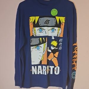 Blue Naruto Long Sleeve Graphic Tee
